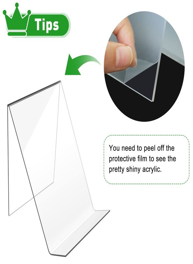 trophable 12PACK Acrylic Book Stand, 4x5 Inch Clear Book Display Easel Clear Acrylic Holder for Displaying Picture，Notebooks,Music Sheets Artworks,CDs - Image 5